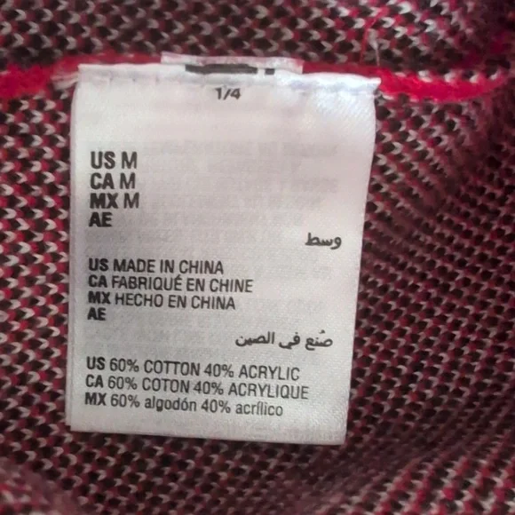 Charter Club Men's Red Plaid Sweater - Picture 3 of 4